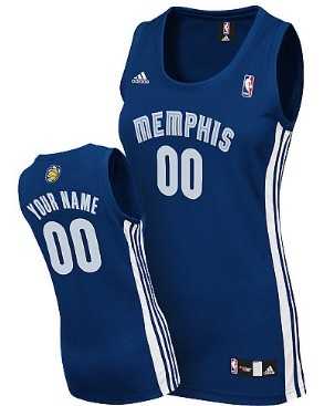 Women%27s Customized Memphis Grizzlies Navy Blue Jersey